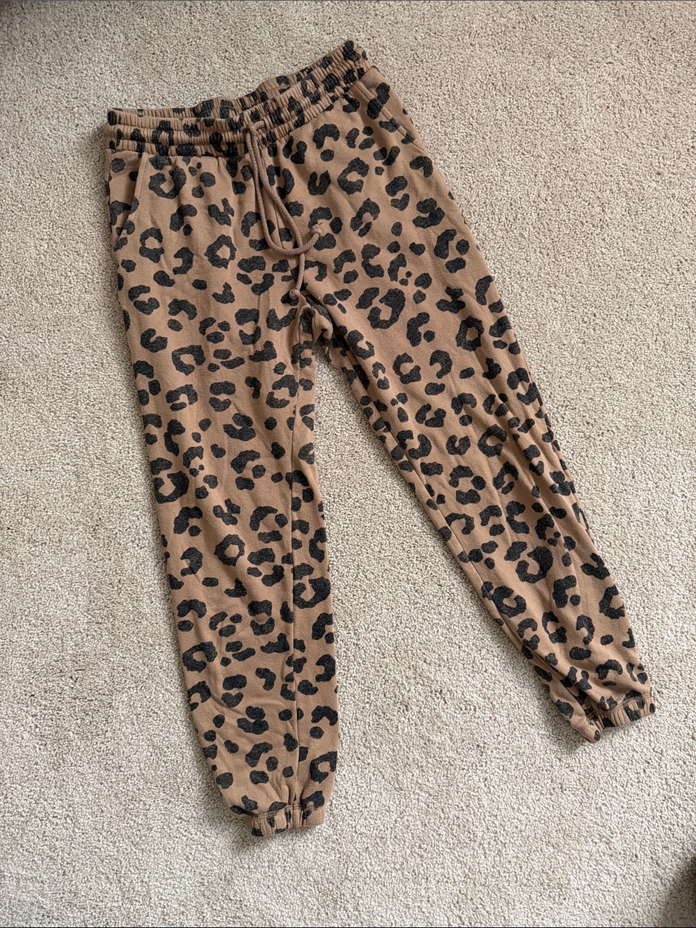 Secret Treasures Brown Leopard Print Jogger Pants